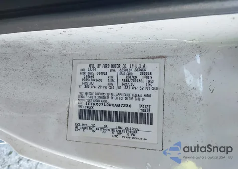 1998 Ford F-150 Lariat/Xl/Xlt from USA, damaged, VIN 1FTRX07L0WKA87236